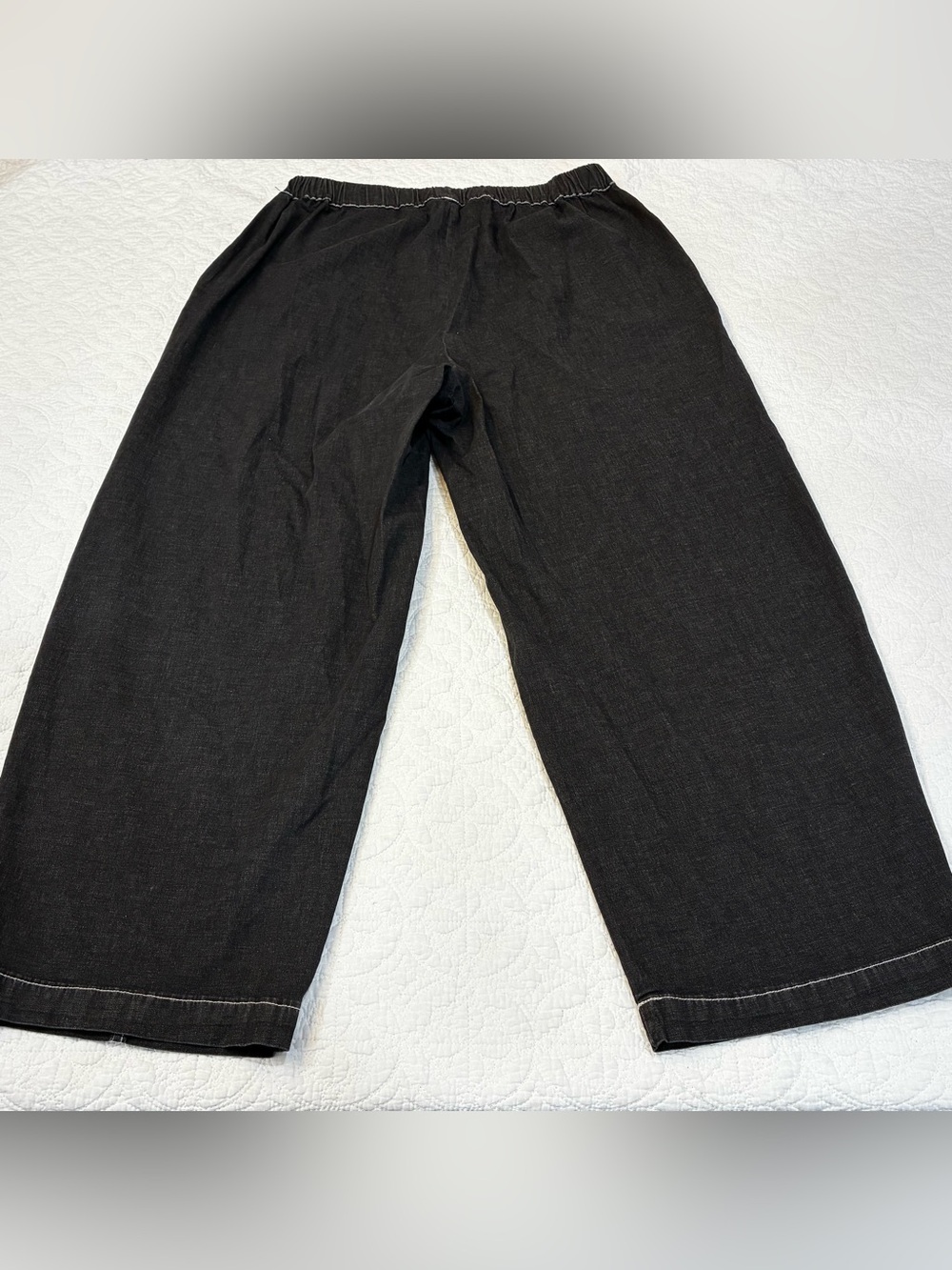 Alembika Denim Papaya Relaxed Barrel leg Pants Black Cotton Size 4(US 12-14) - Picture 7 of 13